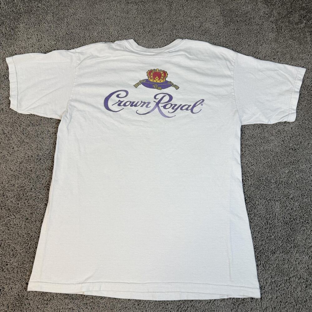 Vintage Crown Royal Shirt Mens L Canadian Whiskey Promo Short Sleeve Y2K